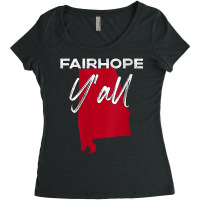 Womens Fairhope Alabama Y'all Al Pride State Map Cute V Neck T Shirt Women's Triblend Scoop T-shirt | Artistshot