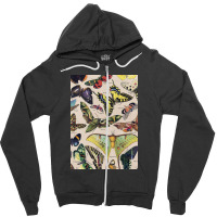 Adolphe Millot - Classic Vintage Butterfly Zipper Hoodie | Artistshot