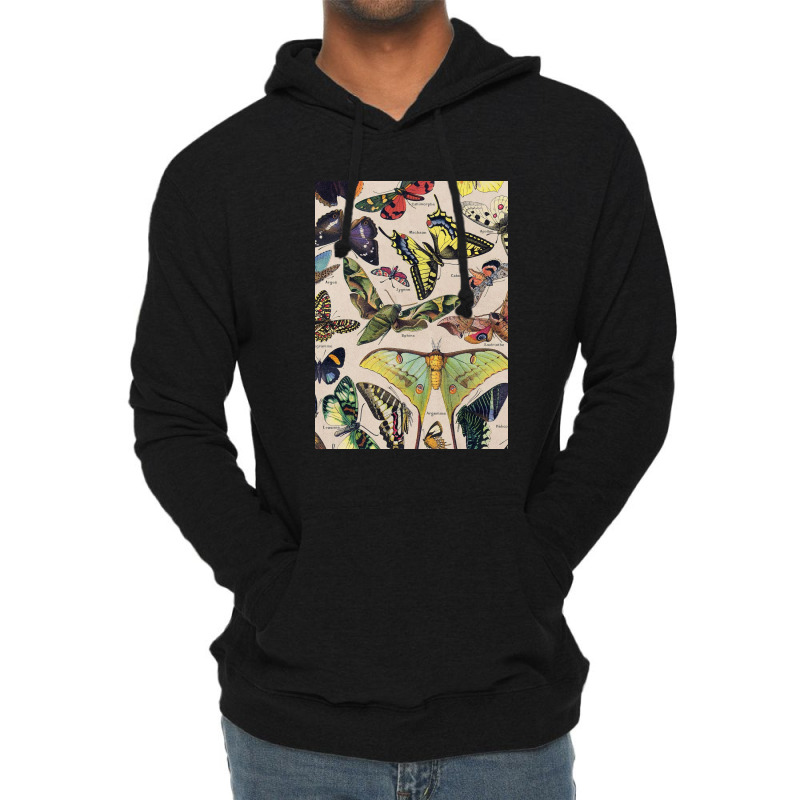 Adolphe Millot - Classic Vintage Butterfly Lightweight Hoodie | Artistshot