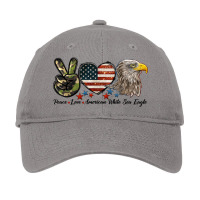 Peace Love American White Sea Eagle Adjustable Cap | Artistshot