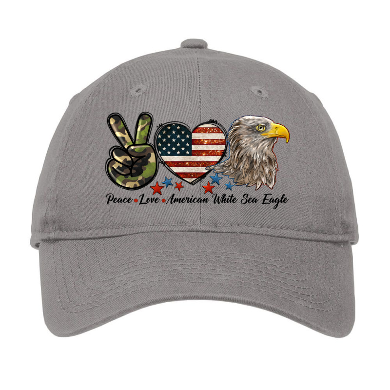 Peace Love American White Sea Eagle Adjustable Cap by LillyAllenDesigns | Artistshot