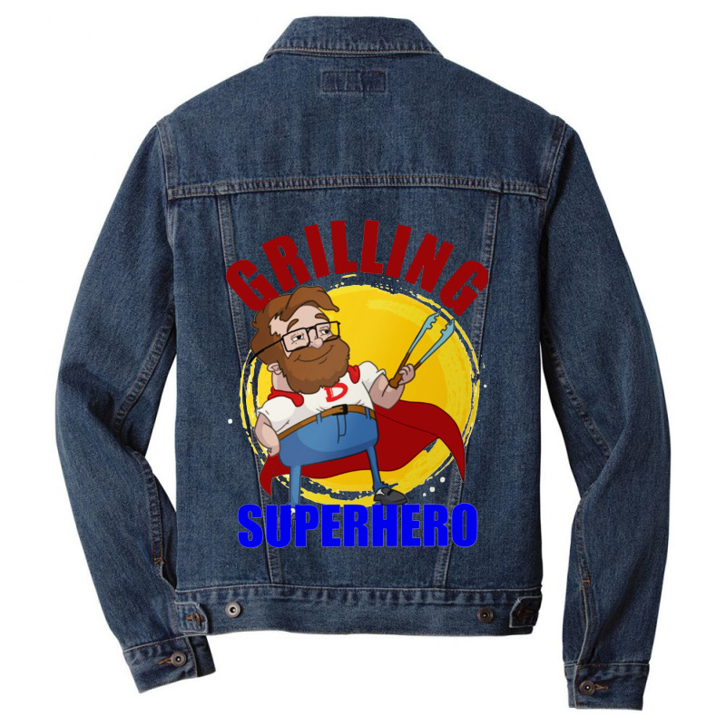 Grilling Superhero Men Denim Jacket | Artistshot