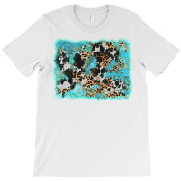 Turquoise Cowhide Leopard Background T-shirt | Artistshot