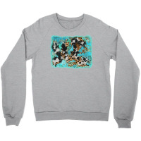 Turquoise Cowhide Leopard Background Crewneck Sweatshirt | Artistshot