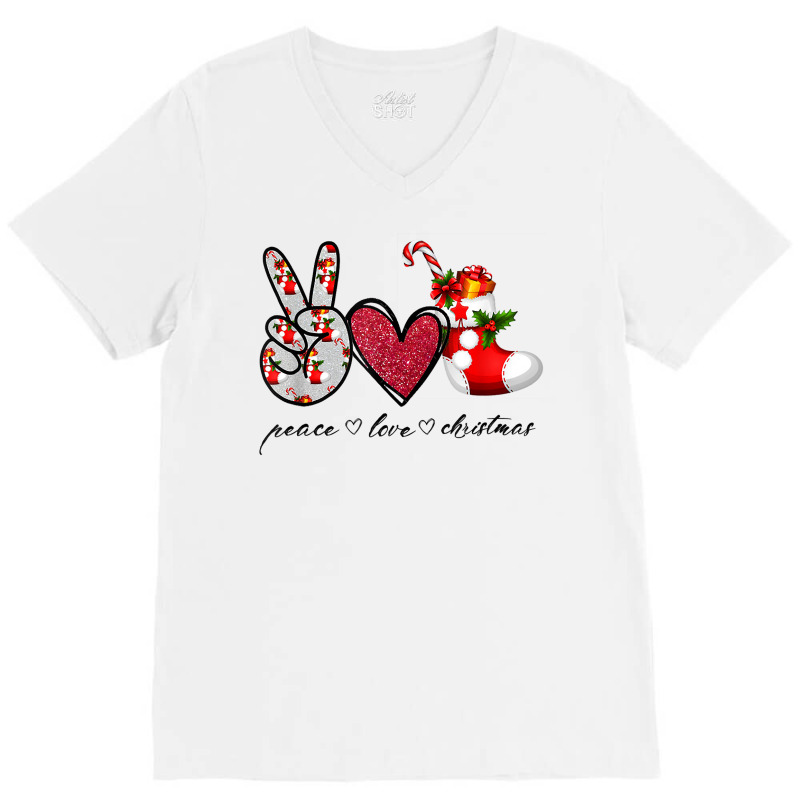 Peace Love Christmas Tis The Season Christmas Family Pajamas T Shirt V-Neck Tee by kryloxsiriaso4 | Artistshot