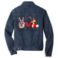 Peace Love Christmas Tis The Season Christmas Family Pajamas T Shirt Men Denim Jacket | Artistshot