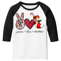 Peace Love Christmas Tis The Season Christmas Family Pajamas T Shirt Youth 3/4 Sleeve | Artistshot