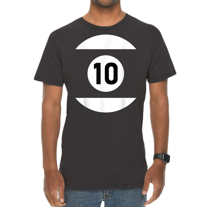 Pool Ball 10 Matching Billiards Gift Easy Halloween Costume T Shirt Vintage T-shirt | Artistshot