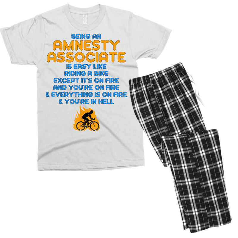 Amnesty Associate Like Riding A Bike On Fire T Shirt Men's T-shirt Pajama Set | Artistshot