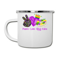 Peace Love King Cake Funny Mardi Gras Party Carnival Gifts T Shirt Camper Cup | Artistshot