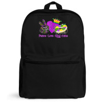 Peace Love King Cake Funny Mardi Gras Party Carnival Gifts T Shirt Backpack | Artistshot