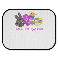 Peace Love King Cake Funny Mardi Gras Party Carnival Gifts T Shirt Rear Car Mat | Artistshot