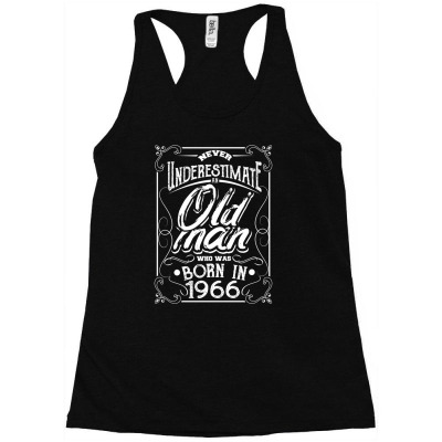 1966 Year Of Birth Born In Present From Bursdag Racerback Tank Designed By Chuart