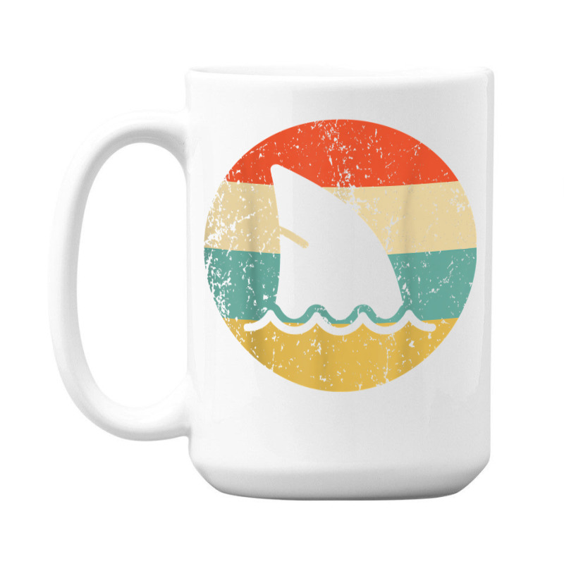 Shark Fin Retro Style Shark T Shirt 15 Oz Coffee Mug | Artistshot