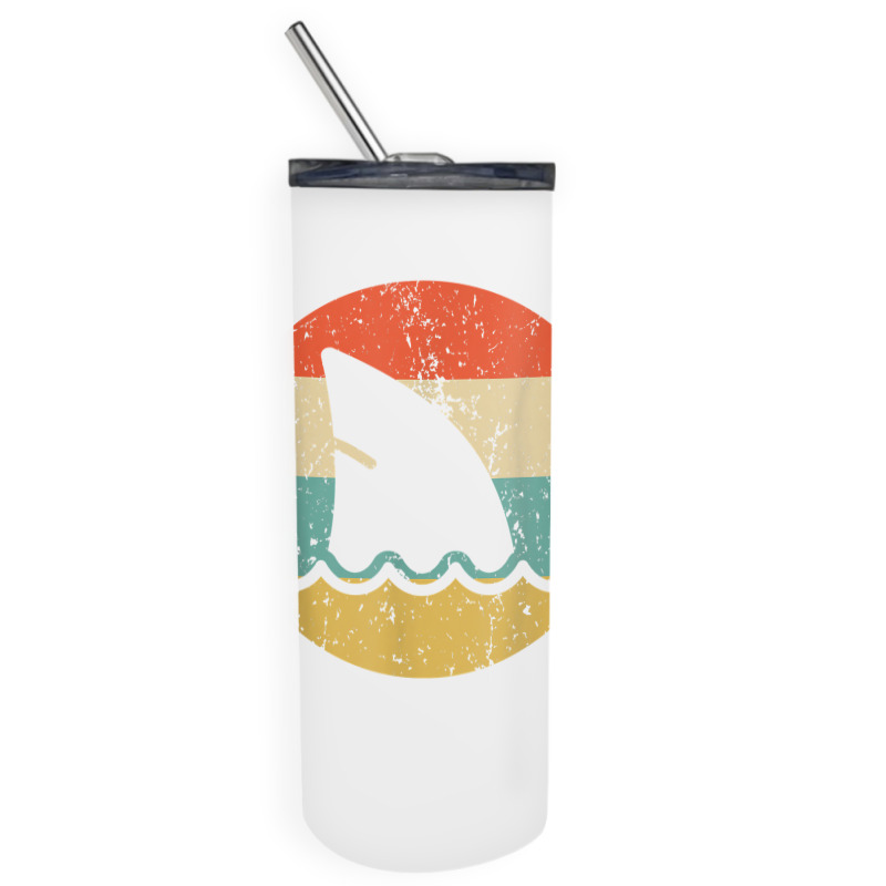 Shark Fin Retro Style Shark T Shirt Skinny Tumbler | Artistshot