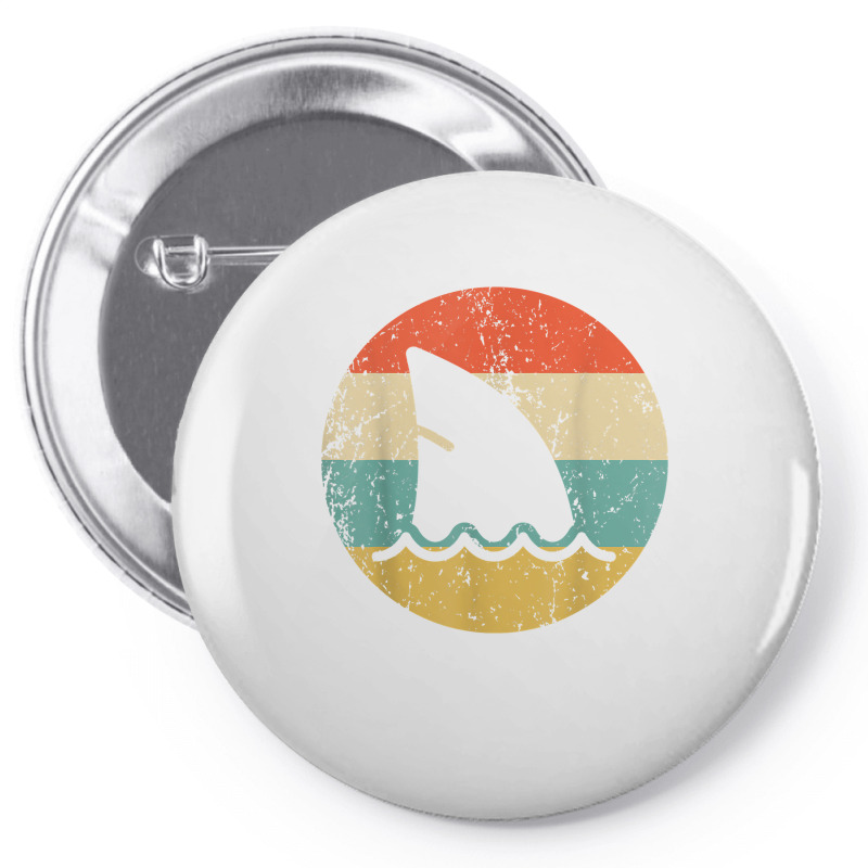 Shark Fin Retro Style Shark T Shirt Pin-back Button | Artistshot