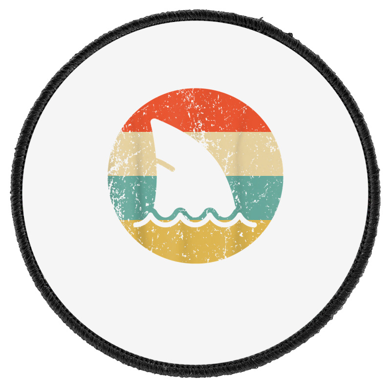 Shark Fin Retro Style Shark T Shirt Round Patch | Artistshot