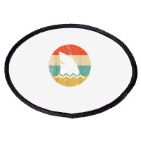 Shark Fin Retro Style Shark T Shirt Oval Patch | Artistshot