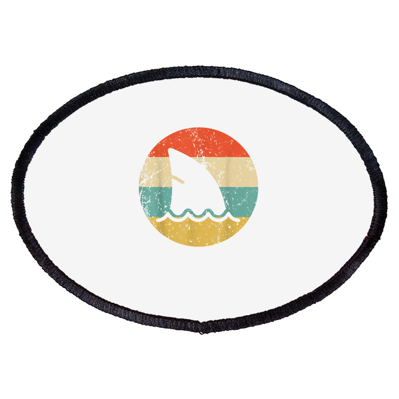 Shark Fin Retro Style Shark T Shirt Oval Patch | Artistshot