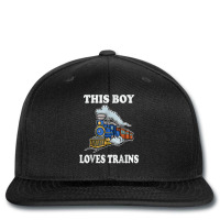 This Boy Loves Trains For A Train Lover Wagon Locomotive T Shirt Printed Hat | Artistshot