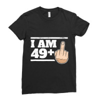 Milestone 50th Birthday ,  Gag Bday Joke Gift Idea 49+1 Ladies Fitted T-shirt | Artistshot