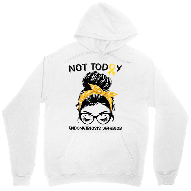 Womens Endometriosis Warrior Messy Bun Yellow Ribbon Endo Awareness Unisex Hoodie | Artistshot