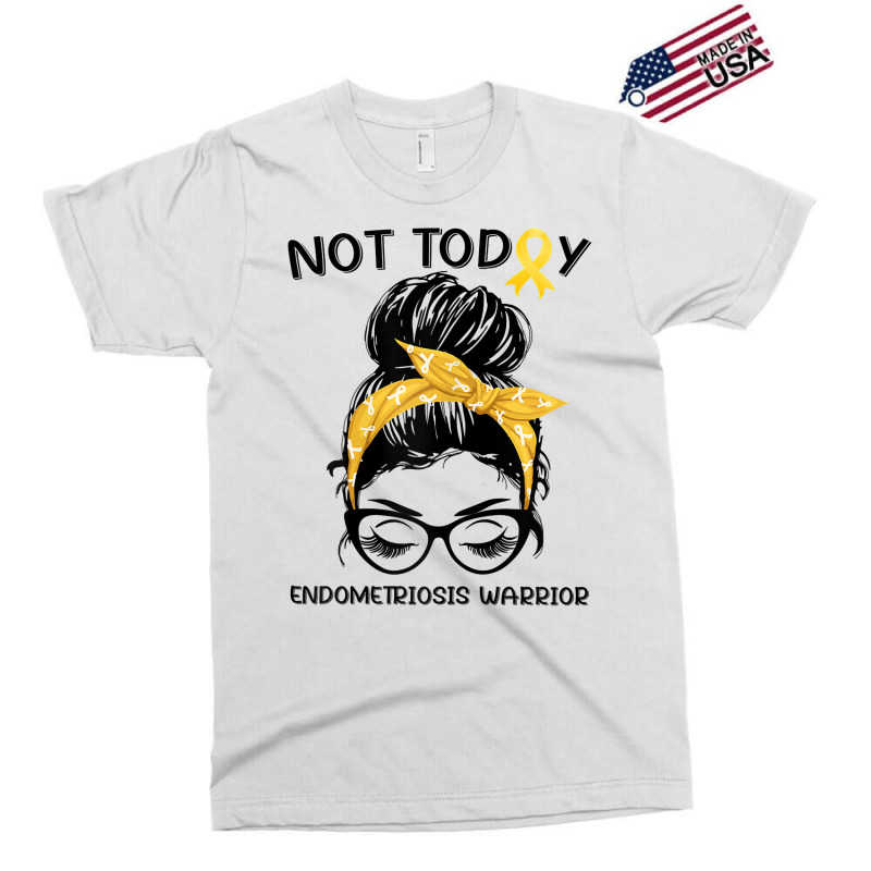 Womens Endometriosis Warrior Messy Bun Yellow Ribbon Endo Awareness Exclusive T-shirt | Artistshot