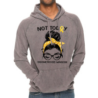 Womens Endometriosis Warrior Messy Bun Yellow Ribbon Endo Awareness Vintage Hoodie | Artistshot