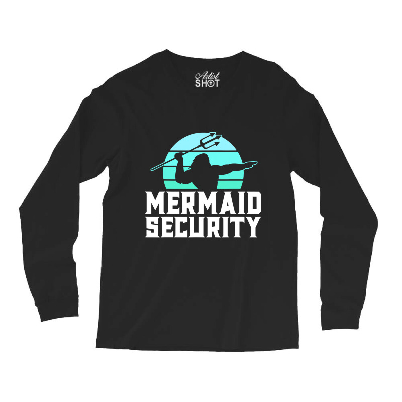 Mermaid Security Shirt Mens Boys Swimmer Dad Merdad Trident T Shirt Long Sleeve Shirts | Artistshot