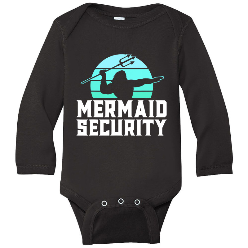 Mermaid Security Shirt Mens Boys Swimmer Dad Merdad Trident T Shirt Long Sleeve Baby Bodysuit | Artistshot