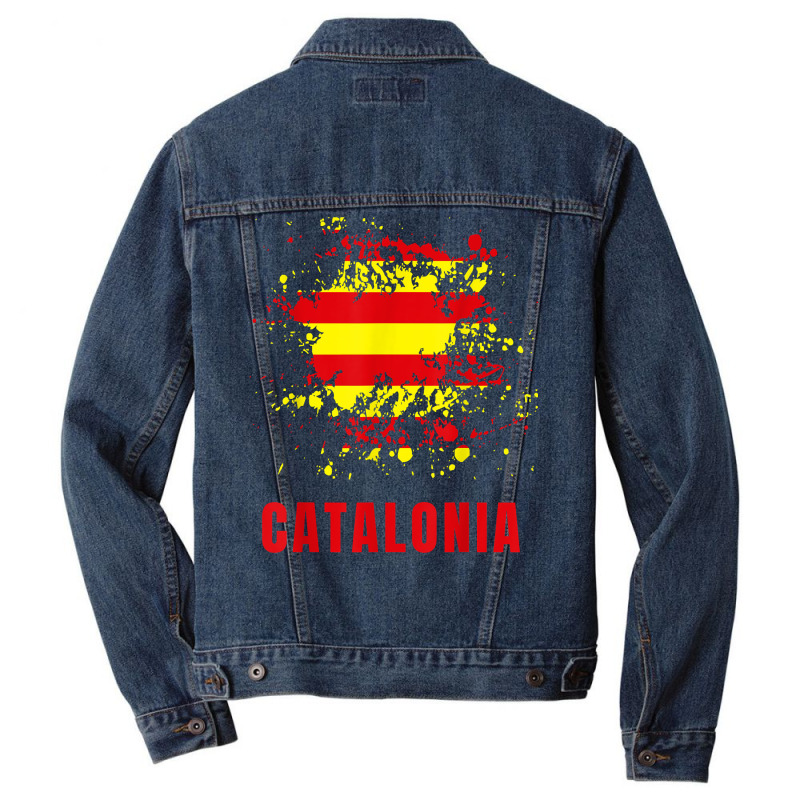 Catalonia Retro Vintage Watercolors Sport Catalan Flag T Shirt Men Denim Jacket by rierauigentrythe | Artistshot