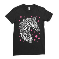 Horse Typography Word Art Girls Horseback Riding Equestrian T Shirt Ladies Fitted T-shirt | Artistshot