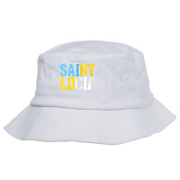 Saint Lucia Bold Color Block Zip Hoodie Bucket Hat | Artistshot