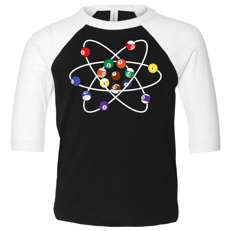 Pool Billiard Atoms Funny Pool Billiards T Shirt Toddler 3/4 Sleeve Tee | Artistshot