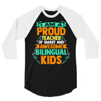 Proud School Teacher Bilingual Kids T Shirt 3/4 Sleeve Shirt | Artistshot