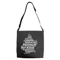 Brooklyn New York Neighborhoods Word Cloud Brooklyn T Shirt Adjustable Strap Totes | Artistshot