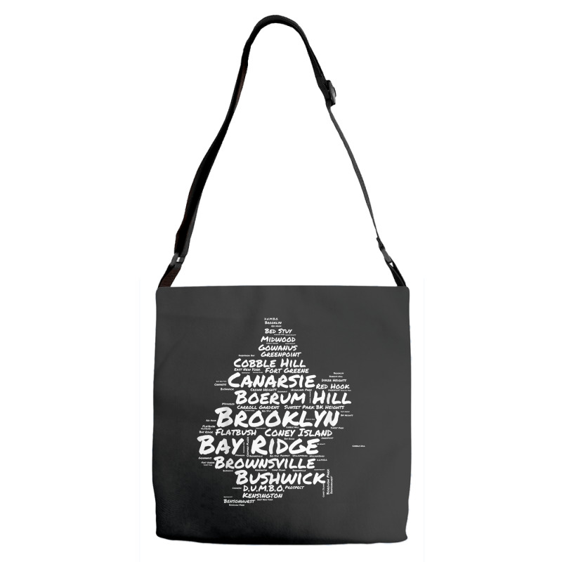 Brooklyn New York Neighborhoods Word Cloud Brooklyn T Shirt Adjustable Strap Totes | Artistshot