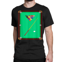 Pool Table T Shirt Billiards 8 Ball Cue Snooker Graphic Tee Classic T-shirt | Artistshot