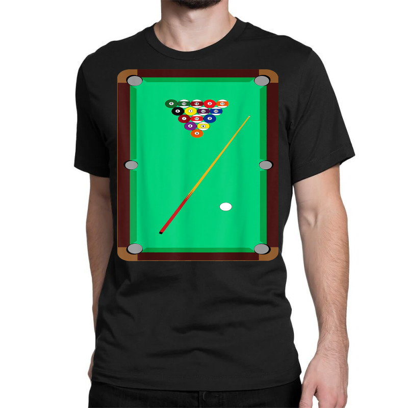 Pool Table T Shirt Billiards 8 Ball Cue Snooker Graphic Tee Classic T-shirt | Artistshot