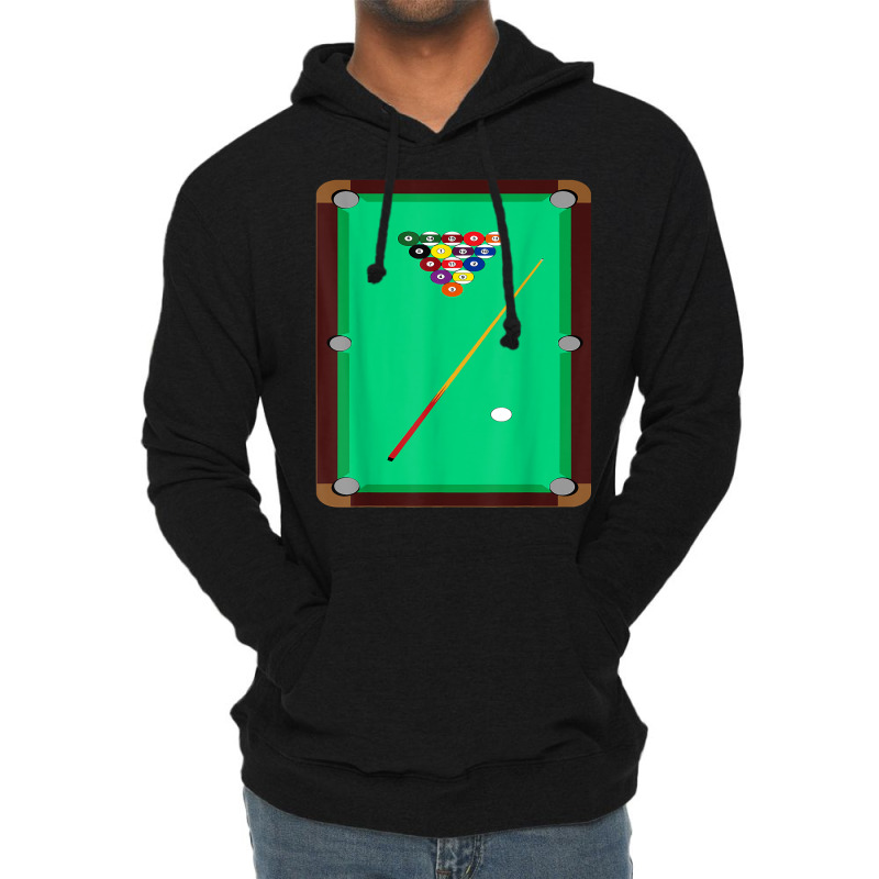 Pool Table T Shirt Billiards 8 Ball Cue Snooker Graphic Tee Lightweight Hoodie | Artistshot