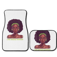 Womens Afro African American Black Woman Lyme Disease Warrior V Neck Full Set Car Mats | Artistshot