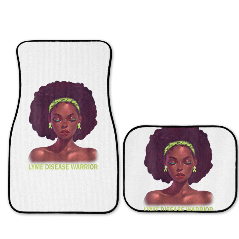 Womens Afro African American Black Woman Lyme Disease Warrior V Neck Full Set Car Mats | Artistshot