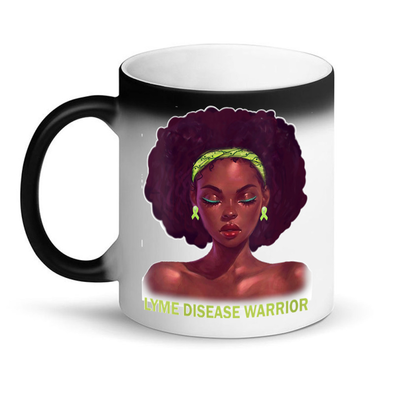 Womens Afro African American Black Woman Lyme Disease Warrior V Neck Magic Mug | Artistshot