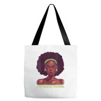 Womens Afro African American Black Woman Lyme Disease Warrior V Neck Tote Bags | Artistshot