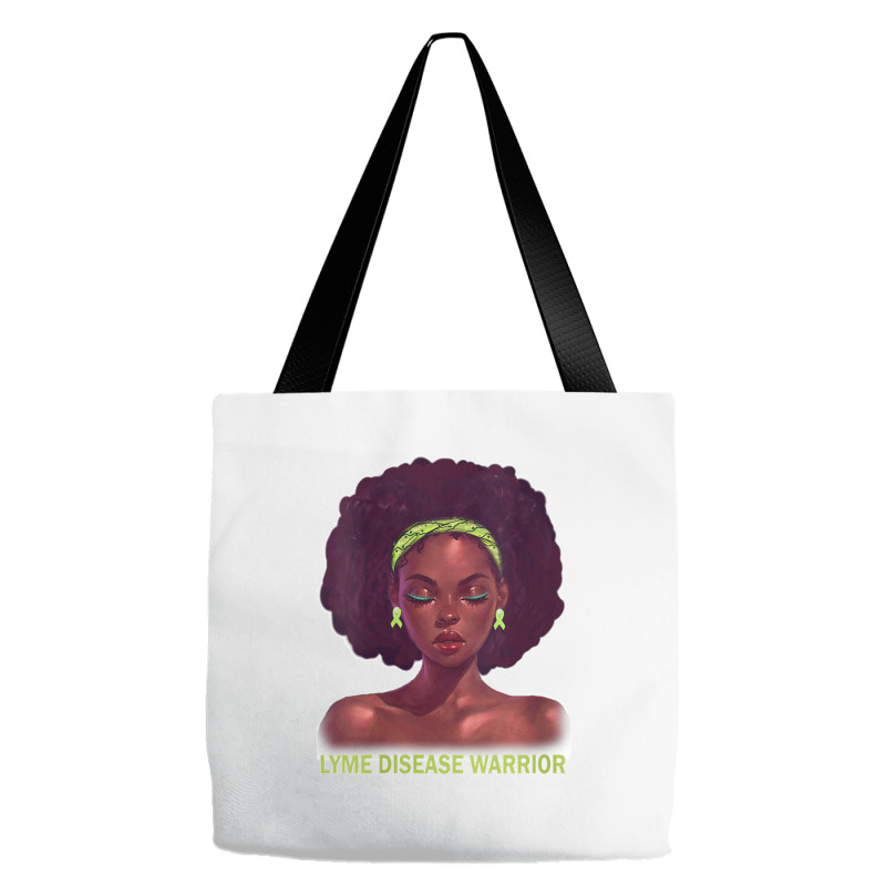 Womens Afro African American Black Woman Lyme Disease Warrior V Neck Tote Bags | Artistshot