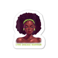 Womens Afro African American Black Woman Lyme Disease Warrior V Neck Sticker | Artistshot