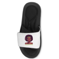 Womens Afro African American Black Woman Lyme Disease Warrior V Neck Slide Sandal | Artistshot