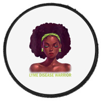 Womens Afro African American Black Woman Lyme Disease Warrior V Neck Round Patch | Artistshot