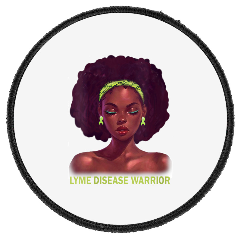 Womens Afro African American Black Woman Lyme Disease Warrior V Neck Round Patch | Artistshot