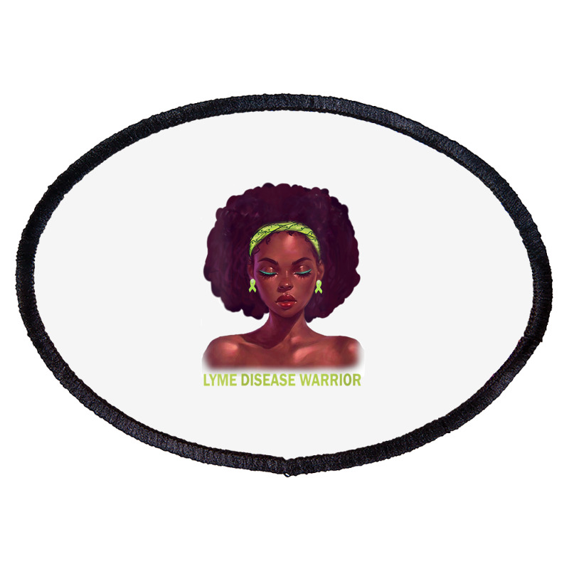 Womens Afro African American Black Woman Lyme Disease Warrior V Neck Oval Patch | Artistshot